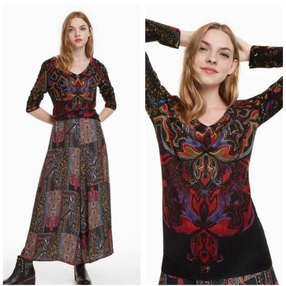 Desigual Nevada Multicolor Viscose Sweater Top‎ Size Medium - Picture 1 of 11